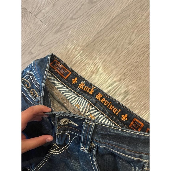 Rock Revival Womens Size 27 Debbie Boot Jeans Low Rise Zip Fly - Picture 2 of 9